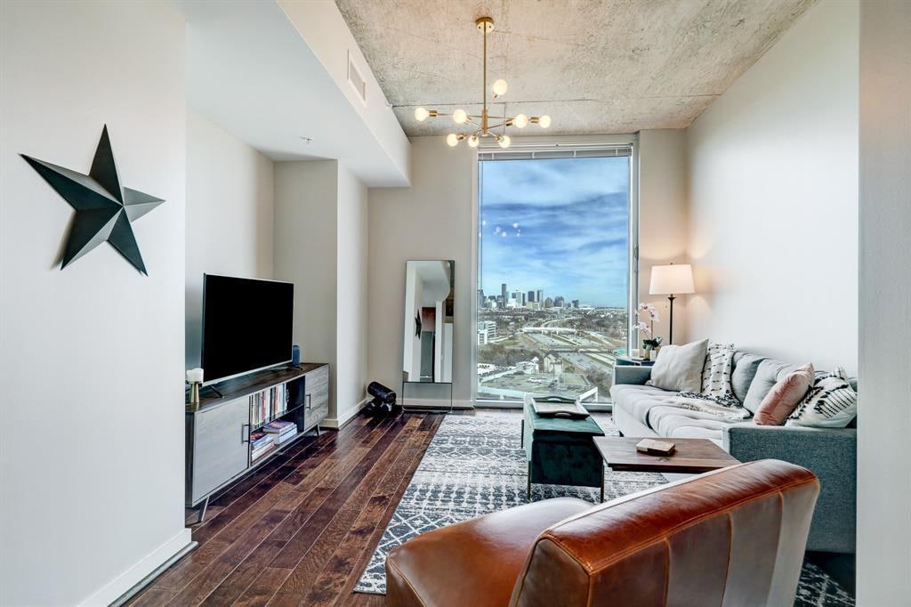 Modern Mosaic condo interior with city views